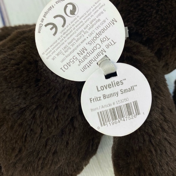 Manhattan Toy Company rabbit plush, chocolate brown Fritz Bunny Small with tags - Picture 3 of 8